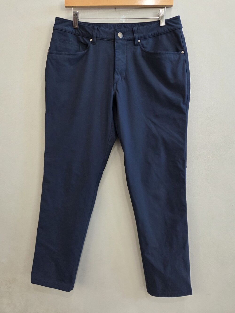 Lululemon ABC Classic Fit Warpstreme Pants Navy Blue LM5ADDS Stretch Men's 32x29